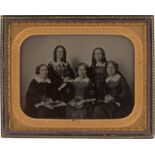 Ambrotype: Group portrait of five young women
