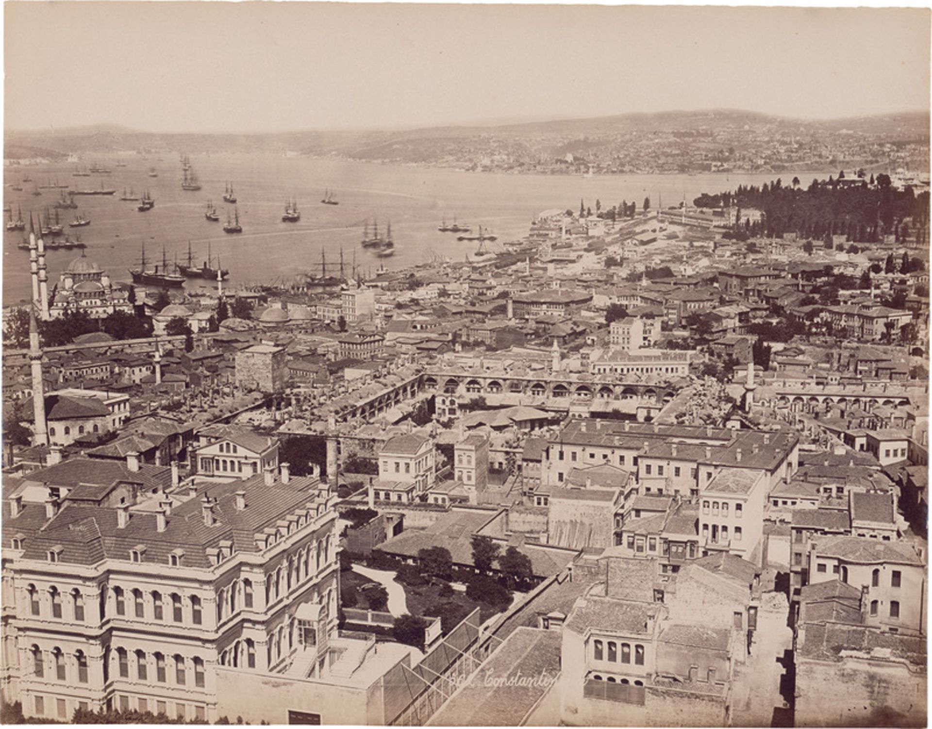 Bonfils, Félix: Panorama of Constantinople from the Fire Tower of Beyazi... - Image 4 of 7