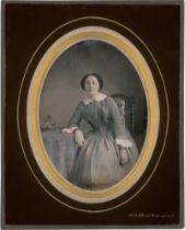 Daguerreotype: Studio portrait of a woman