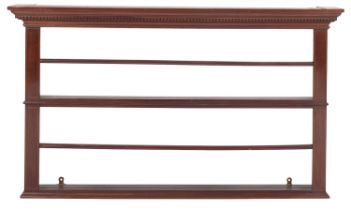 A mahogany and line inlaid plate rack in George III taste,