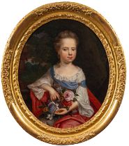 Circle of Pierre Mignard II (French,1640-1725) Portrait of a girl, three-quarter length,