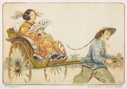 Robert Herdman-Smith (British,1879-1945) The Rickshaw, The Blue Parakeet, The Butterfly,