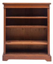 A Victorian oak open bookcase,