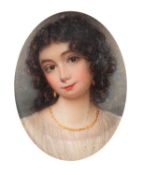 British School, circa 1800 Portrait of a young lady, head and shoulders,