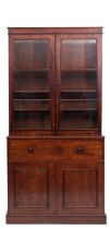 A Regency mahogany and glazed secretaire bookcase,