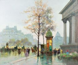 Charles Janin (French, 20th Century) Parisian street scene Oil on canvas 52.5 x 63.
