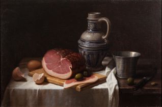 Jan Hendrik Eversen (Dutch, 1906-1995) Still Life of ham,