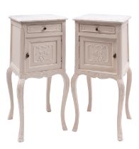 A pair of French bedside tables,