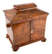A William IV walnut table cabinet,