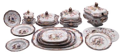 A John Ridgway Imperial Stone China dinner service, comprising thirty 25cm plates,