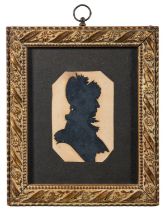 John Gapp (British, fl. 1827-1840) Portrait of Mrs Flockton, 1830 Paper-cut silhouette 8.5 x 5.