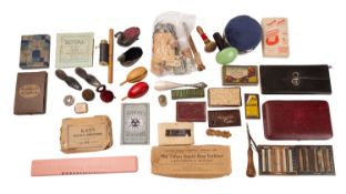 A collection of late 19th /early 20th century needlework sets and accessories;