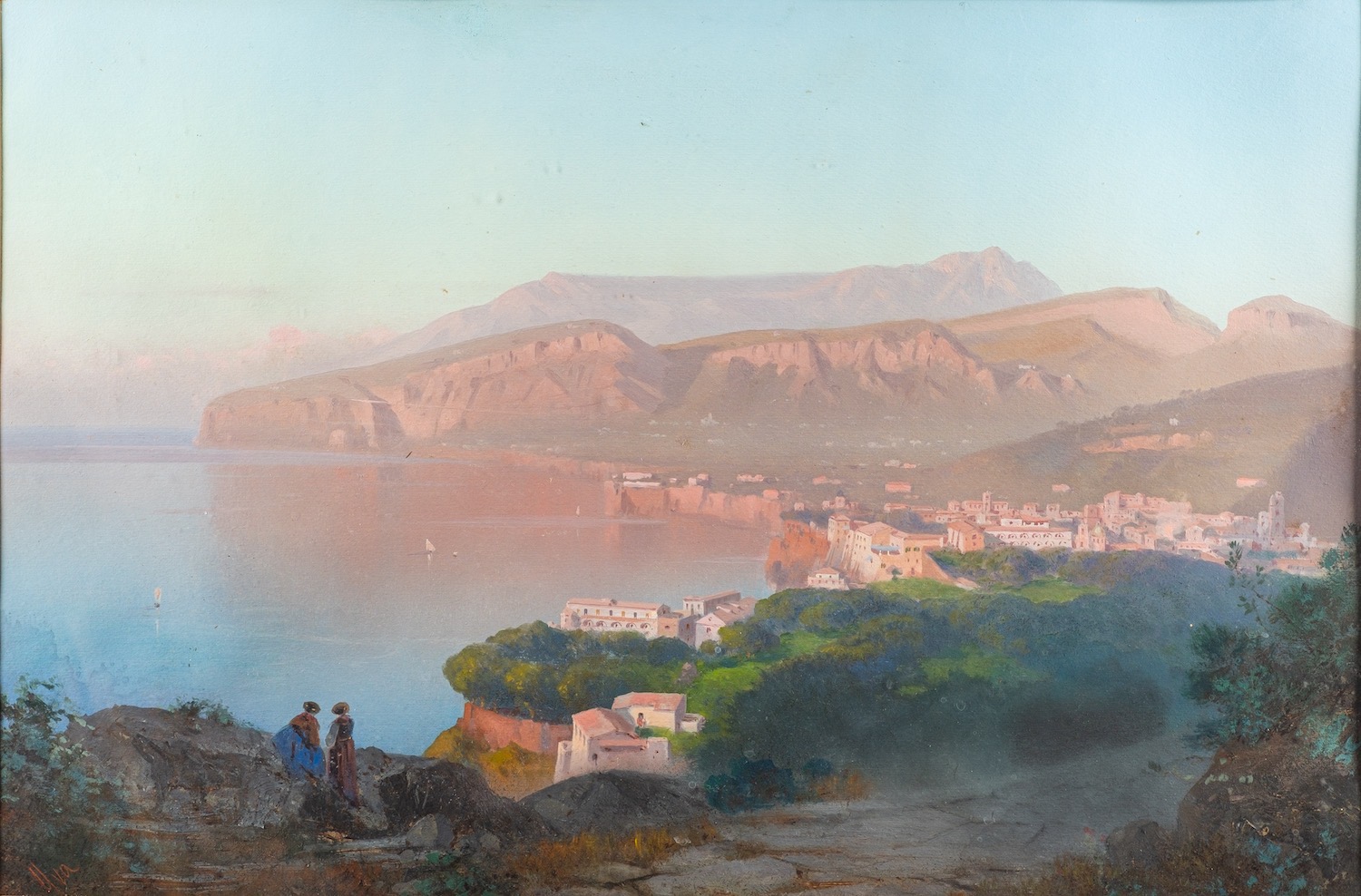 Italian School (19th Century) Sorrento Gouache 35.5 x 54.