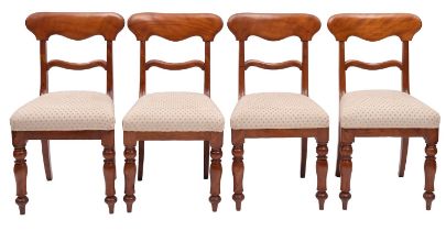A set of four George IV mahogany side chairs,