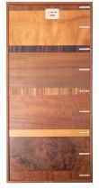 A timber merchant's veneer sample board, mid 20th century; for A.