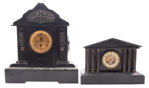 Ansonia, a black slate mantel clock,