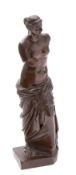 A French patinated bronze model of the Venus de Milo,