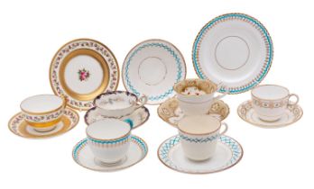 A group of English porcelain tea wares,