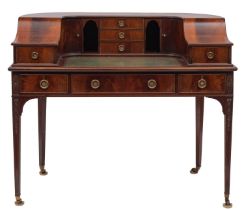 An Edwardian mahogany Carlton House writing desk,
