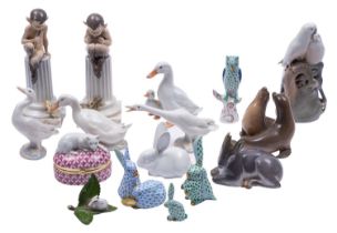 A mixed group of Continental porcelain figures,