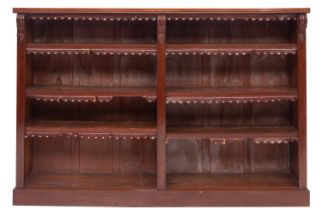 A Victorian mahogany open bookcase, last quarter 19th century,