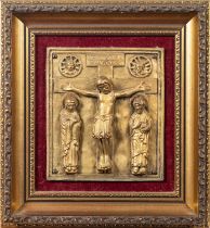 A Mediaeval French gilt bronze Missal cover,