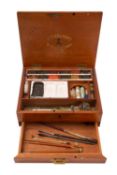 A Victorian mahogany artist's paint box by Reeves & Sons,