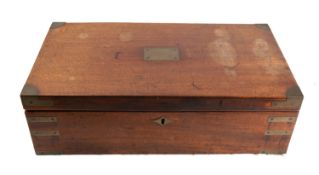 A Regency mahogany and brass bound writing slope,