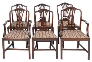 A set of six mahogany dining chairs in George III style,