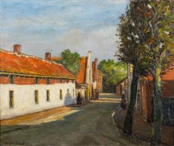 Leo Klein von Diepold (German 1865-1944) Street scene Oil on canvas 49 x 58.
