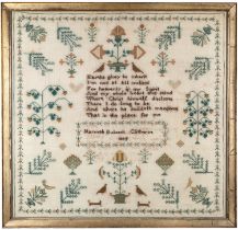 A William IV needlework sampler, by Hannah Bulcock, Clitheroe,