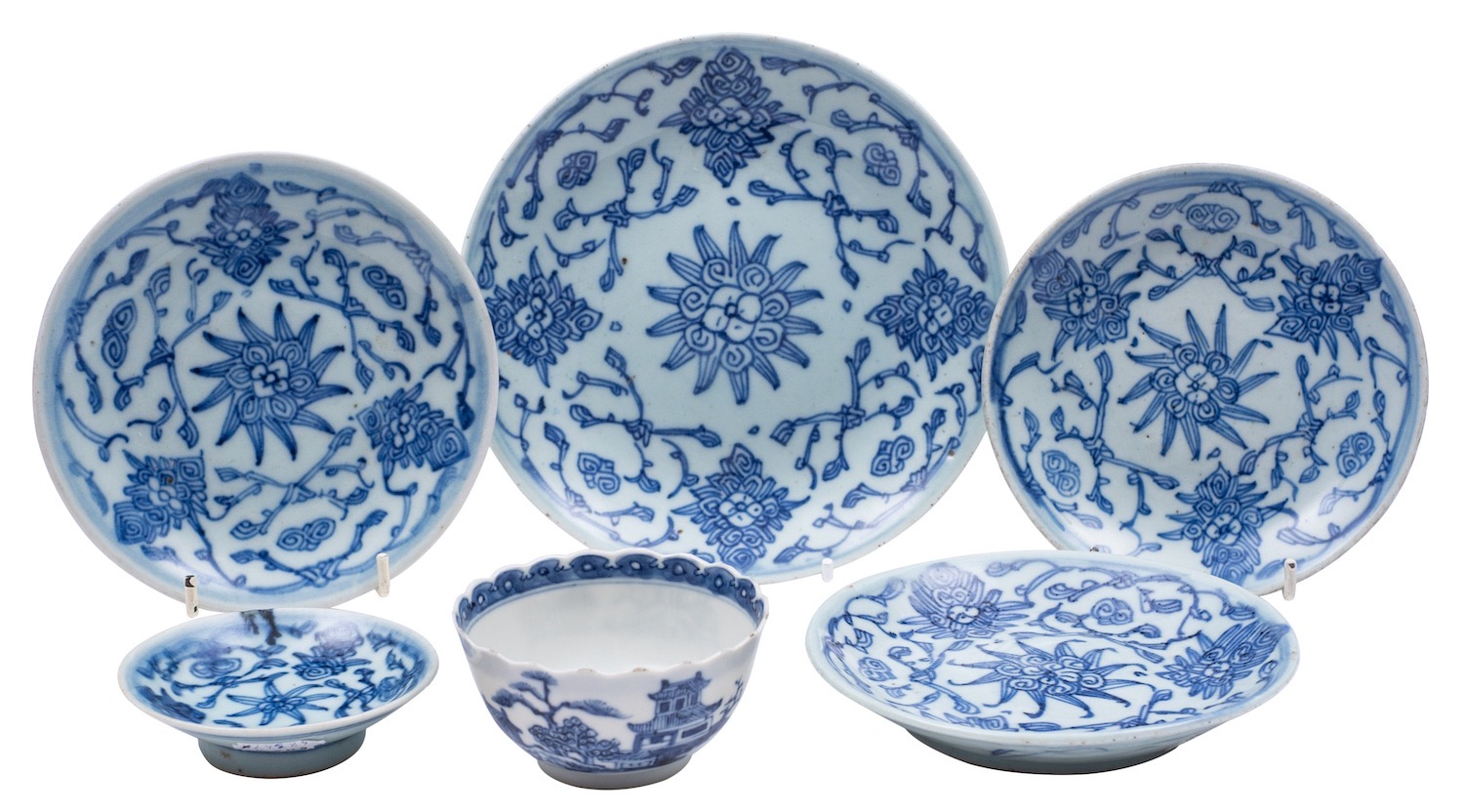 A small group of Chinese blue and white porcelain,