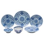A small group of Chinese blue and white porcelain,