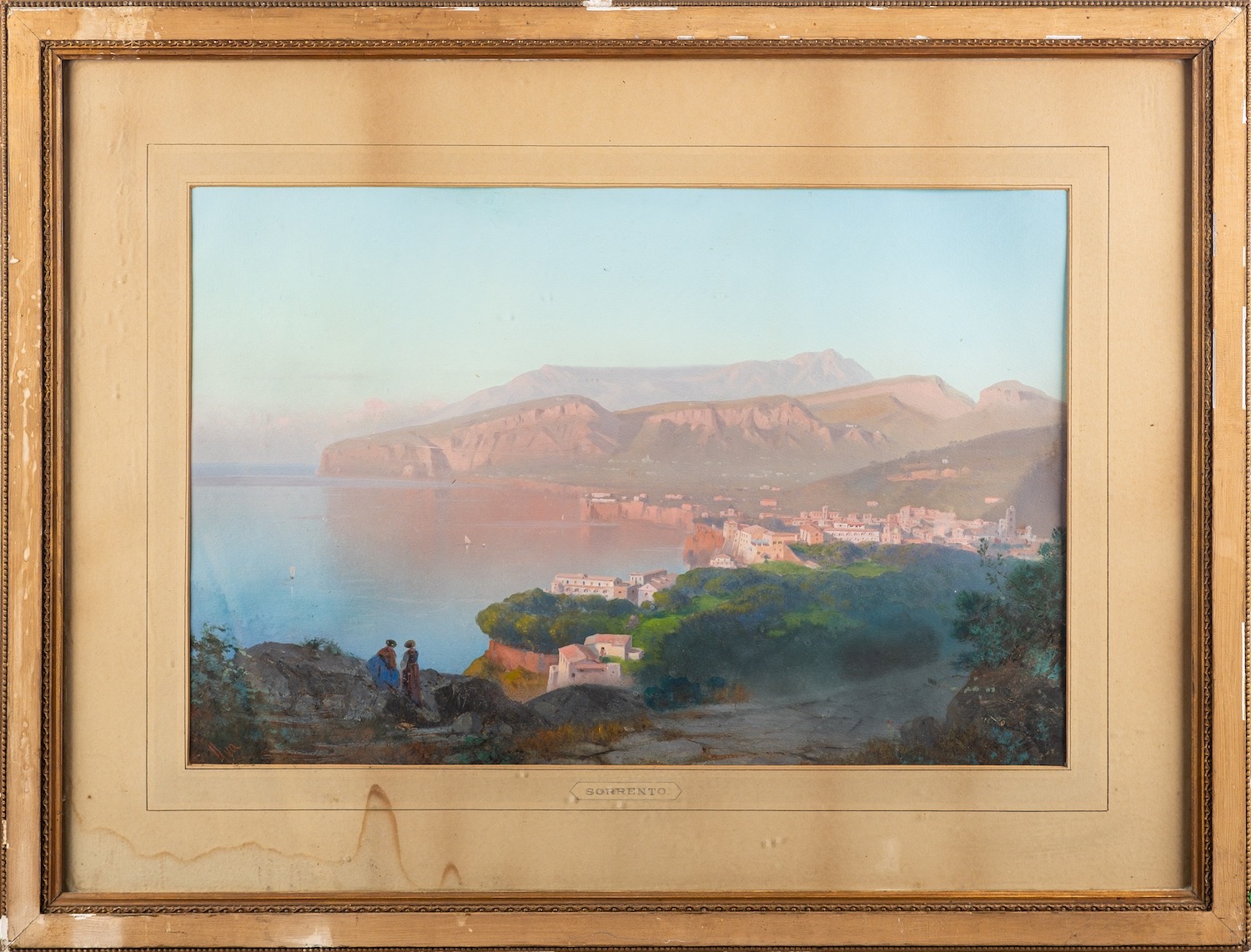 Italian School (19th Century) Sorrento Gouache 35.5 x 54. - Image 2 of 2