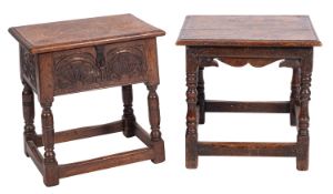 An oak occasional table in 17th century style,