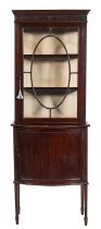 An Edwardian mahogany and glazed display cabinet,