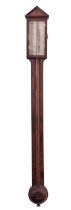 Casartelli, Liverpool a mahogany stick barometer the silvered dial with usual barometric markings,