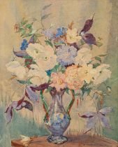 Jessie Walmesley-White (British, 20th Century) Flowers of late summer Watercolour 53.