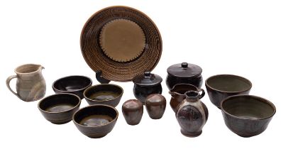 A quantity of Shepherds Well stoneware, by David and Simon Eeles, comprising six bowls,