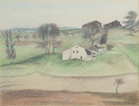 *Norman Douglas Hutchinson (British, 1932-2010) 'St. Front from Le Suisse' Pastel 22 x 28.