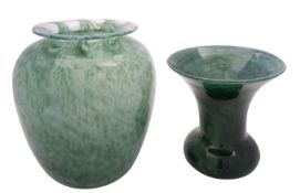 A Vasart glass vase, of oviform, pattern no.