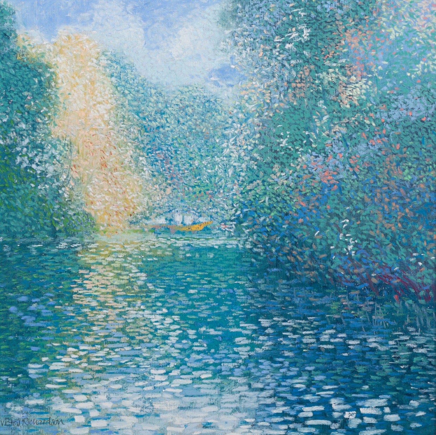 Victor Richardson (Irish, b.1952) The Backwater Pastel 25.5 x 25. - Image 2 of 2