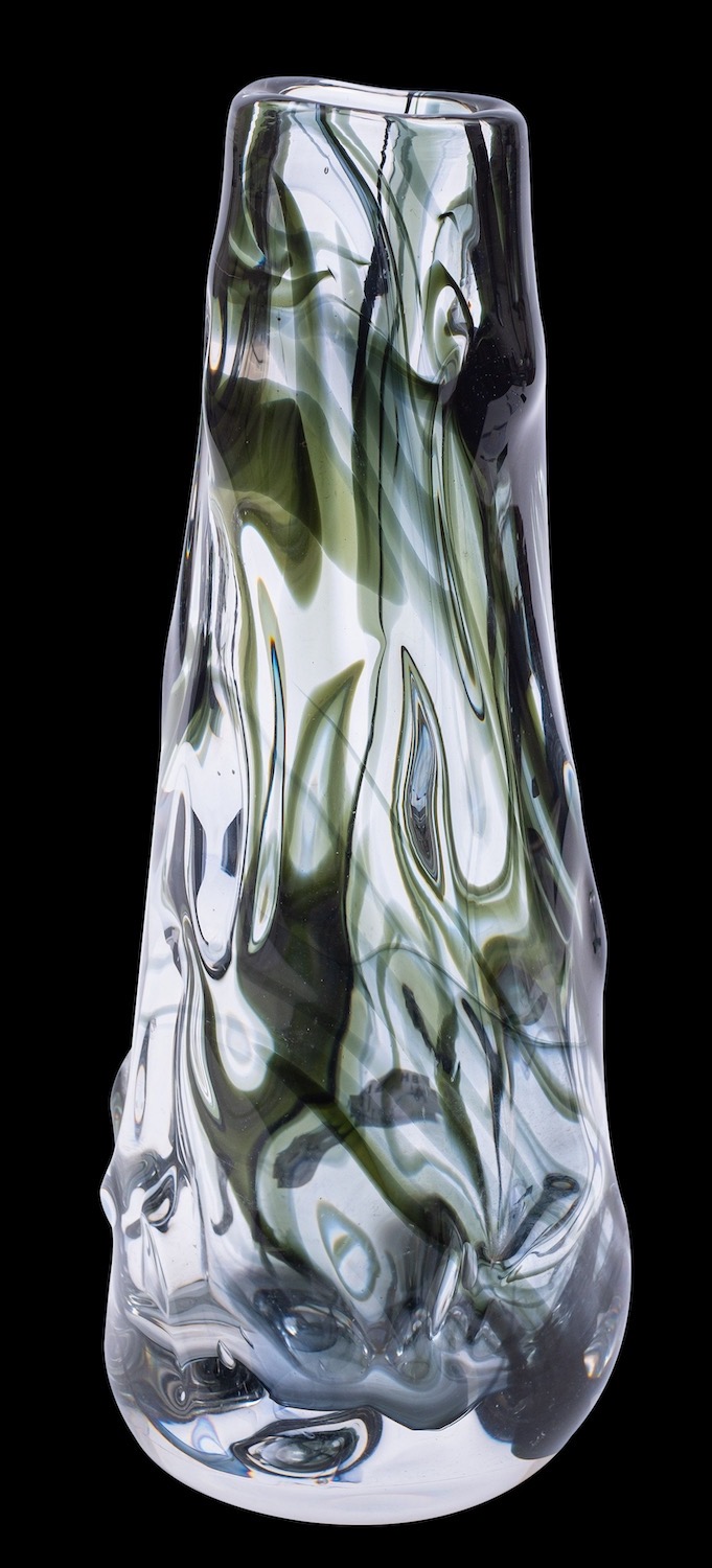 A Whitefriars knobbly glass vase, after the original by William Wilson and Harry Dyer,