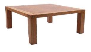A bird's eye maple and elm coffee table, by Cathedra,