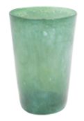A Whitefriars green cloudy glass tumbler vase, after the original design by Marriott Powell,
