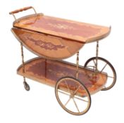 A Sorrentoware marquetry and gilt metal mounted cocktail wagon,