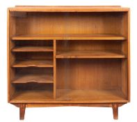 An oak and glazed side cabinet,