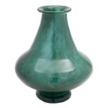 A Whitefriars cloudy green glass vase, modelled after a Roman original, pattern no.