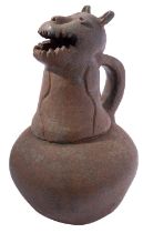 A stoneware anthropomorphic ewer,