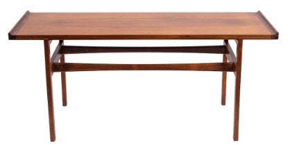 A Danish rosewood console table, attributed to Finn Juhl for Niels Vodder,